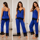 Women's Silk Top & Pajama Set with Lace – Elegant Luxury Sleepwear Collection (Free Size)