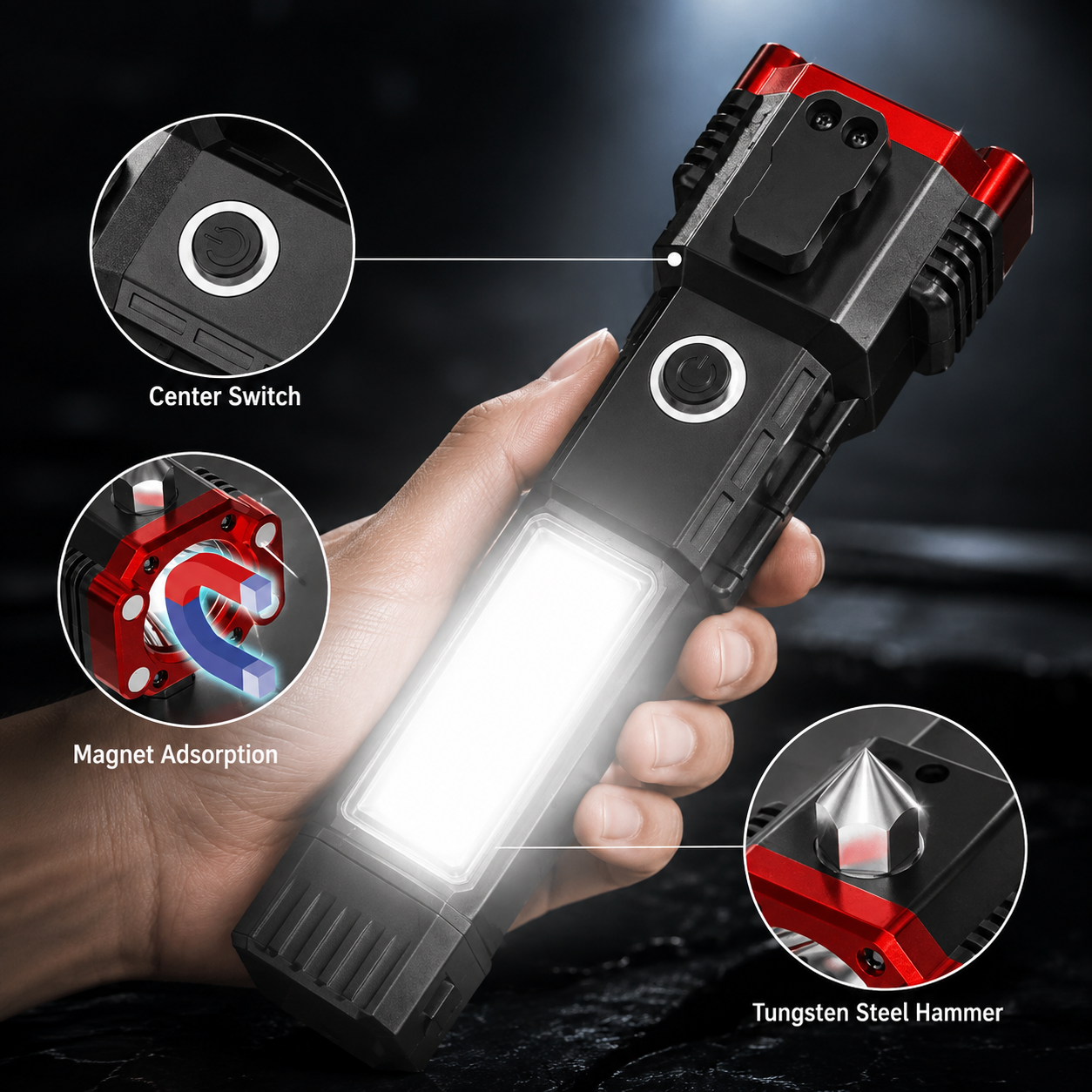 5-in-1 Emergency Escape Torch | Power Bank, Window Breaker & LED Flashlight