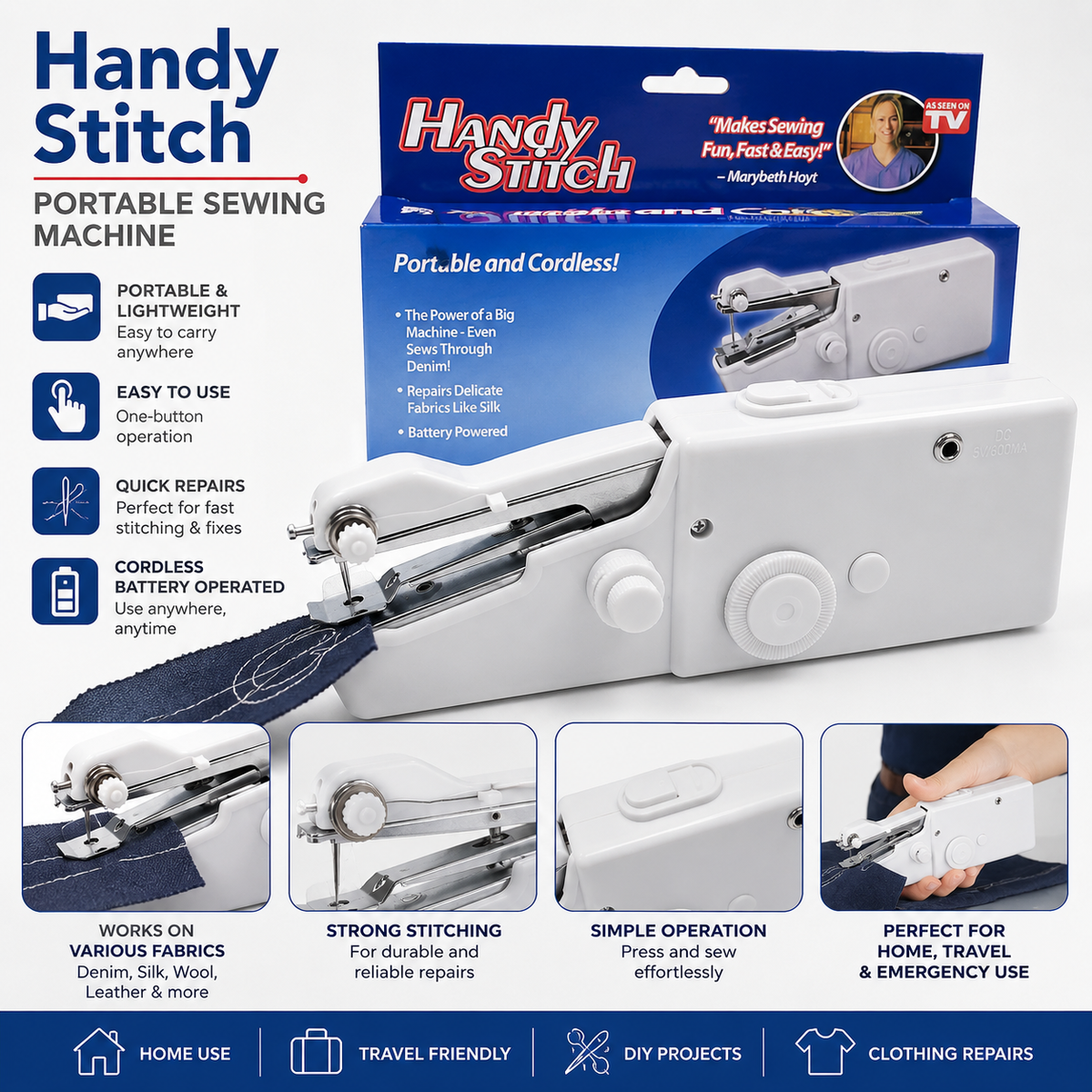 Handy Stitch Portable Handheld Sewing Machine